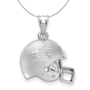 Sterling Silver Arizona State 3D Football Logo Helmet Necklace - 24 In